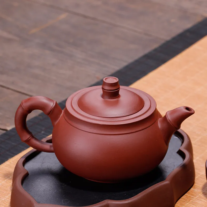 

360ML yixing teapot large capacity bamboo tea pot kung fu kettle purple clay drinkware suit Tie Guanyin Oolong tea Dahongpao