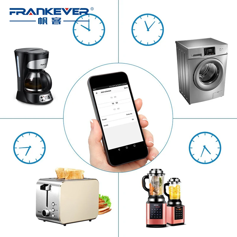 FRANKEVER Wi Fi Smart Plug Выход ЕС разъем функция времени беспроводной Дистанционное
