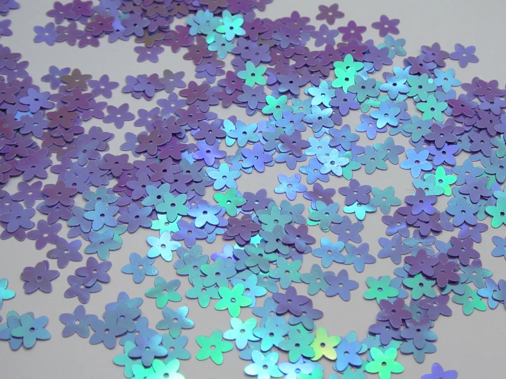 

2000 Purple AB 10mm Flowers Loose sequins Paillettes Sewing Wedding Craft