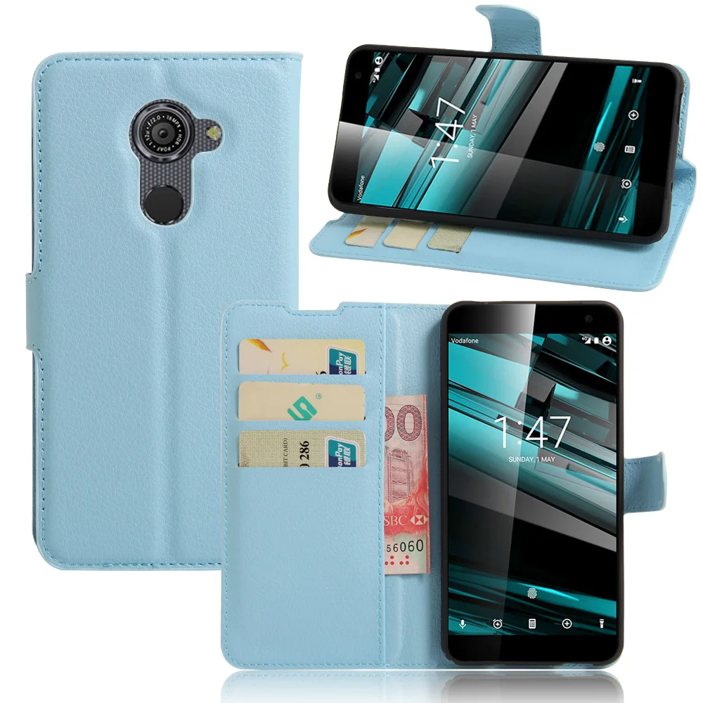 100 Шт./лот Новый 2016 Люкс ИСКУССТВЕННАЯ Кожа Флип Чехол для Vodafone smart Platinum 7 Бумажник