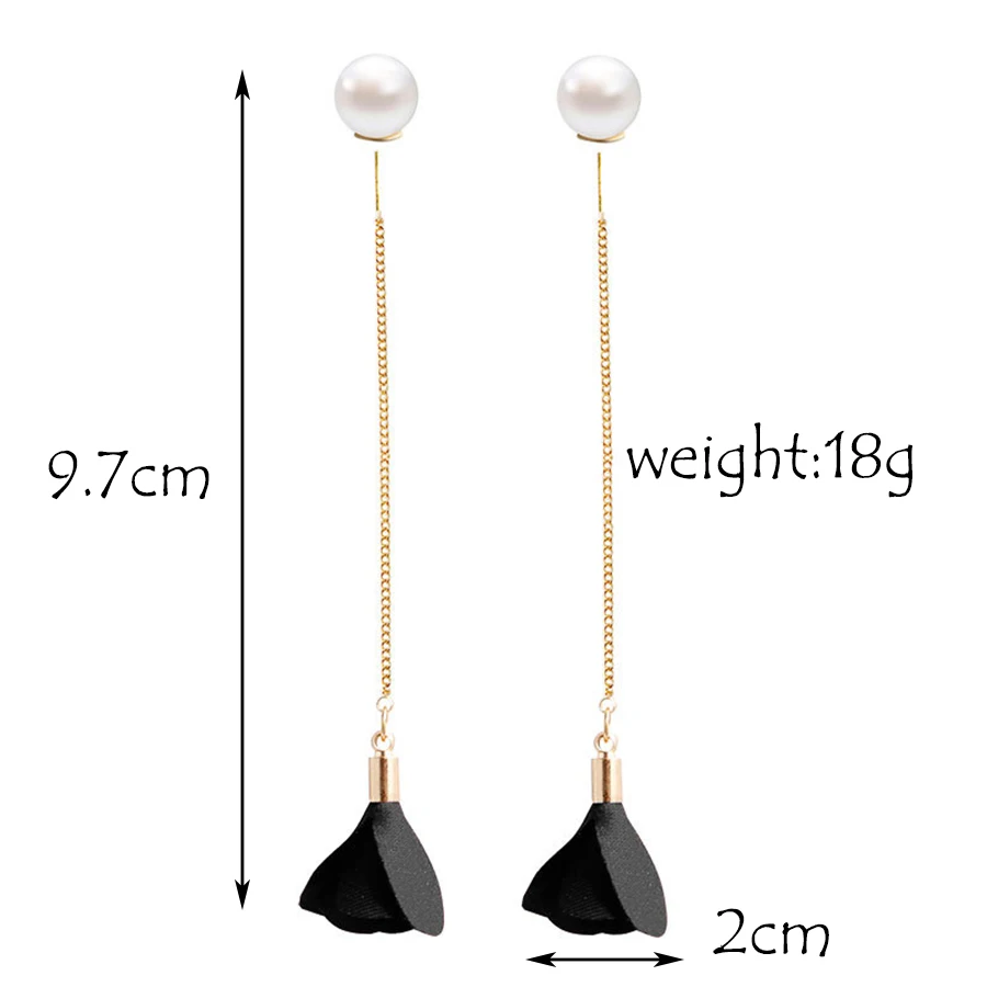 6 цветов Простые Модные в форме розы Женские Висячие серьги жемчужная ткань