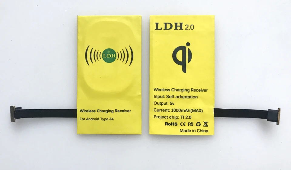 LDH Qi Беспроводное зарядное устройство приемник для iPhone 7 6 6s 5Plus Беспроводная зарядка Micro Type C адаптер для Samsung Xiaomi Android телефон