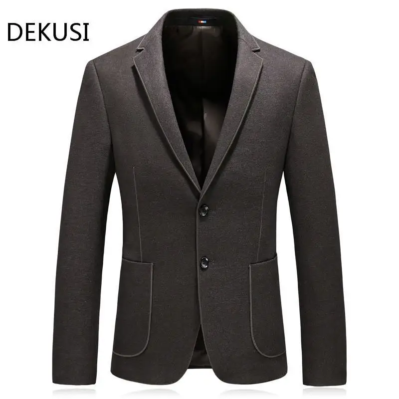 DEKUSI Suit New Pattern Business Affairs Leisure Casual Loose Coat thickening men clothing blazer hombre | Мужская одежда
