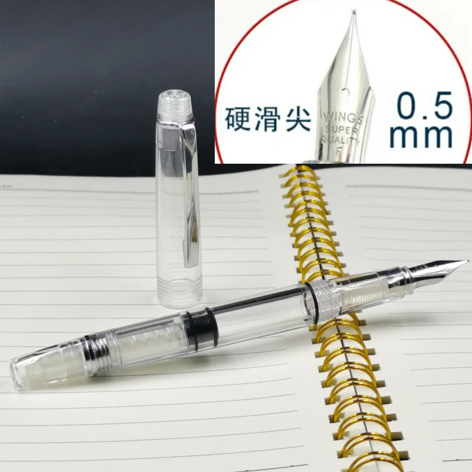 

Ручка перьевая Прозрачная с чернильным стержнем St Penpps, супер качество, с F-образным наконечником, серебряный зажим, канцелярские принадлежн...