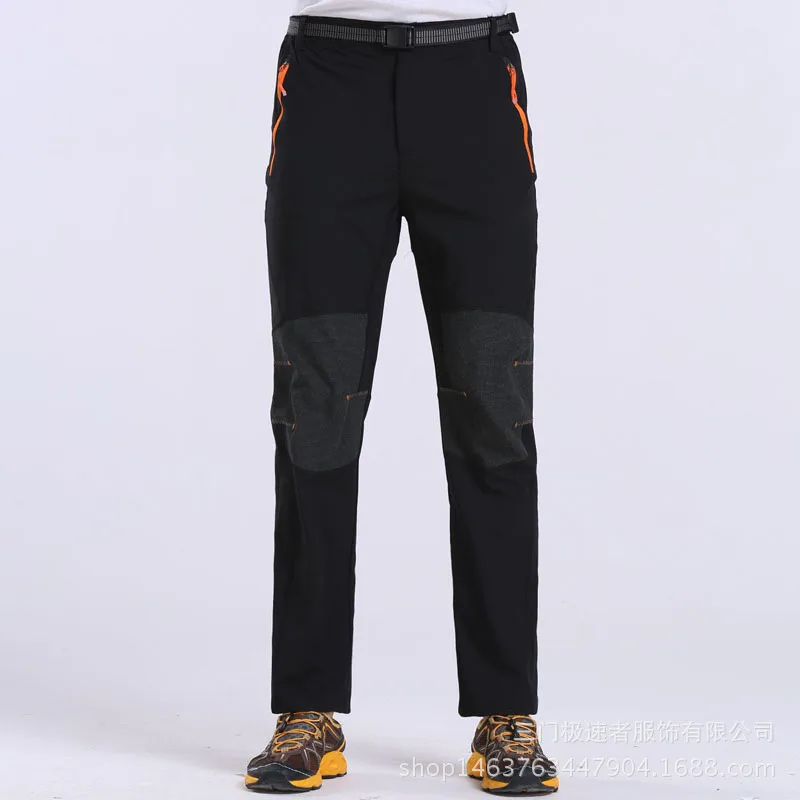 men black M-4XL брюки для пешего туризма, альпинизма, мужские/женские летние быстросохнущие дышащие брюки, походные брюки для походов, походов, рыбалки, верховой езды - Цвет: men black