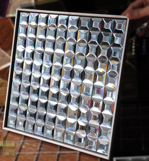 Медная бесшовная зеркальная стеклянная мозаичная плитка со скошенными