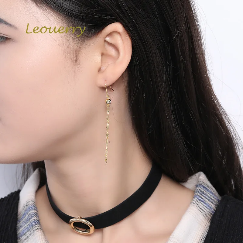 Leouerry, 925 пробы, серебряные, модные, дикие, цепочка, кисточка, серьги, темперамент, длинные, Висячие серьги для женщин, вечерние, ювелирные изделия