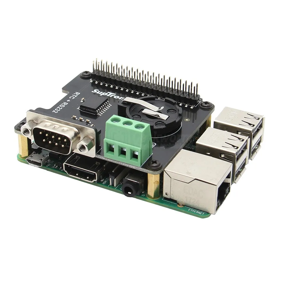 Raspberry Pi X230 RS232 Series Port & Real time clock (RTC) плата расширения для фото + Plus / 3B 2B B +|Аксессуары