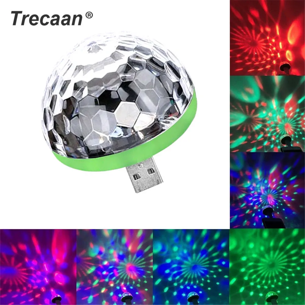 Мини USB звук вечерние освещение дискотечное освещение 4 Вт RGB магический хрустальный шар сценический свет эффект для рождества KTV свадебная музыка Dj свет
