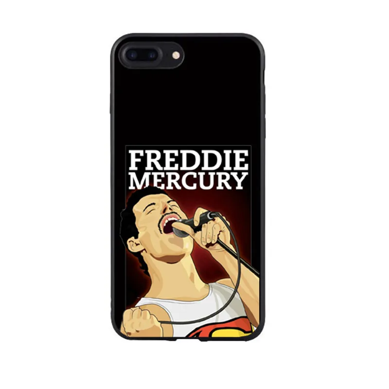 Роскошный чехол для телефона Freddie Mercury Rainha banda Qualidade черный силиконовый iPhone 8 7 6 Plus 5