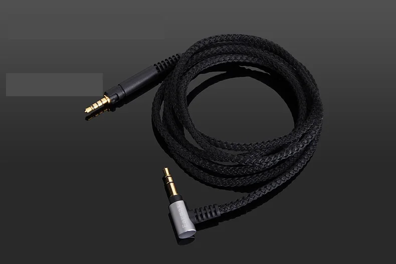 Черный Сменный нейлоновый аудиокабель для студийных наушников KRK KNS8400 KNS6400 AKG K361 |