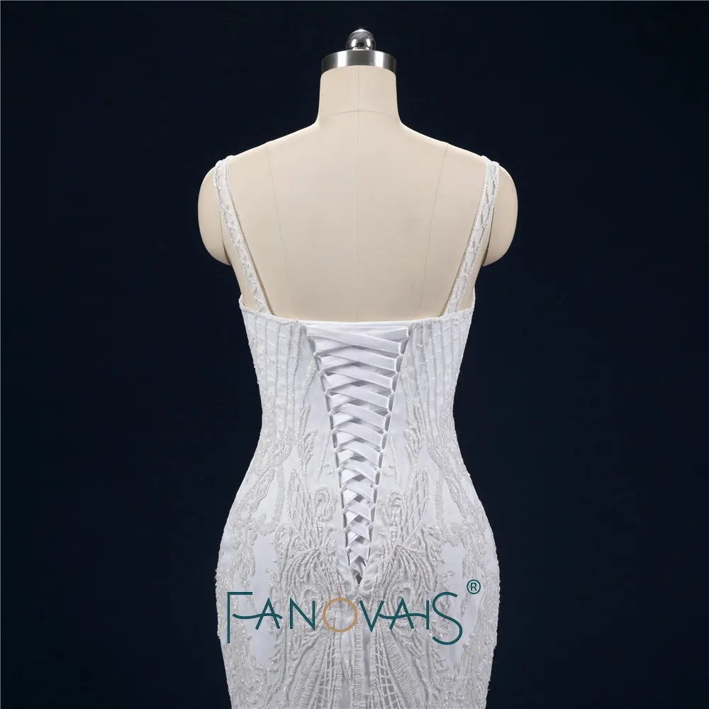 Роскошные Жемчужины Свадебные Платья Кружева Гелинлик Длинный Поезд Vestido dе Novia