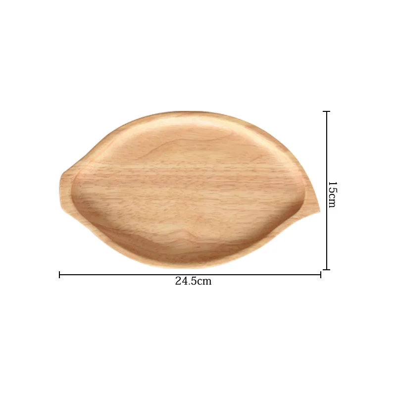 JJ1438R24.5x15CM Черное грецкое дерево тарелка фруктовое блюдо, тарелка чайный поднос десертный ужин хлеб пицца деревянная тарелка резиновый поднос для хранения чая - Цвет: JJ1438R24.5x15CM