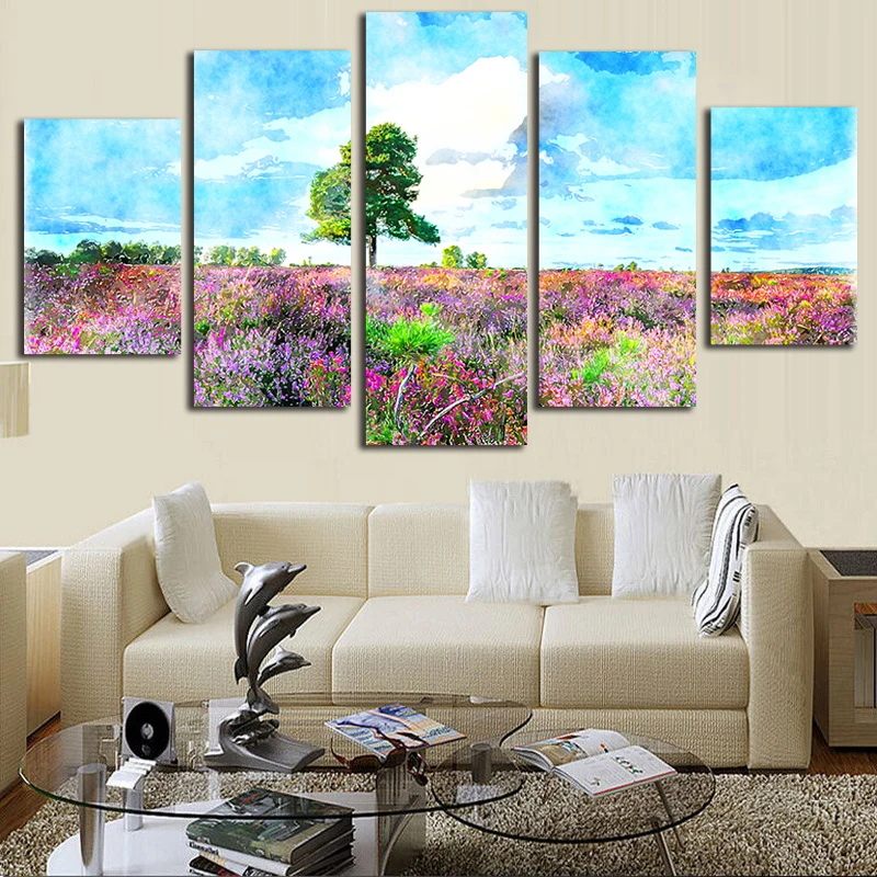 

Colorful Flowers Canvas Oil Painting Design Poster Prints Wall Picture for Living Room Wall Art Posters 5 Piece Canvas Art
