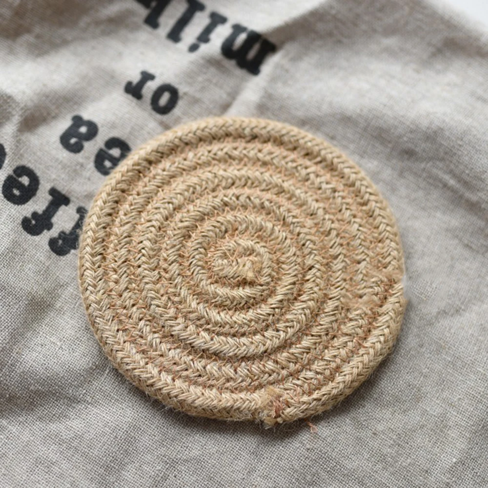 1 шт. хлопчатобумажные плетеные салфетки круглые подставки термоизоляционные