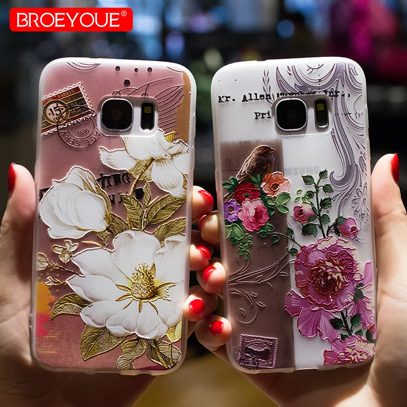 Чехол для iPhone 8 7 5 5S 6 6S Plus X роскошный 3D рельефный ТПУ чехол Samsung Galaxy S8 S9 S7 Edge J3 J5 J7 A3 A5