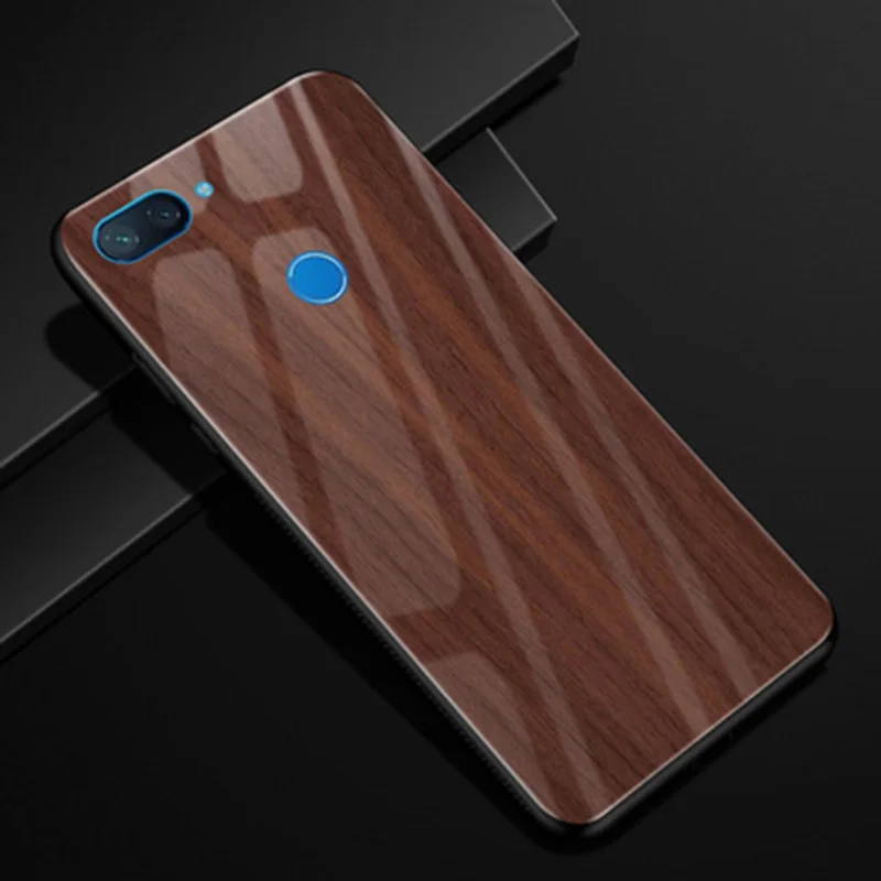 6 26 &quotДерево стильное закаленное стекло чехол для xiaomi mi 8 lite силиконовая рамка