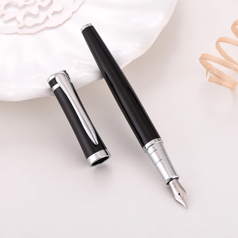 Baoer 3035 черная авторучка роскошная металлическая Студенческая гладкая высокое