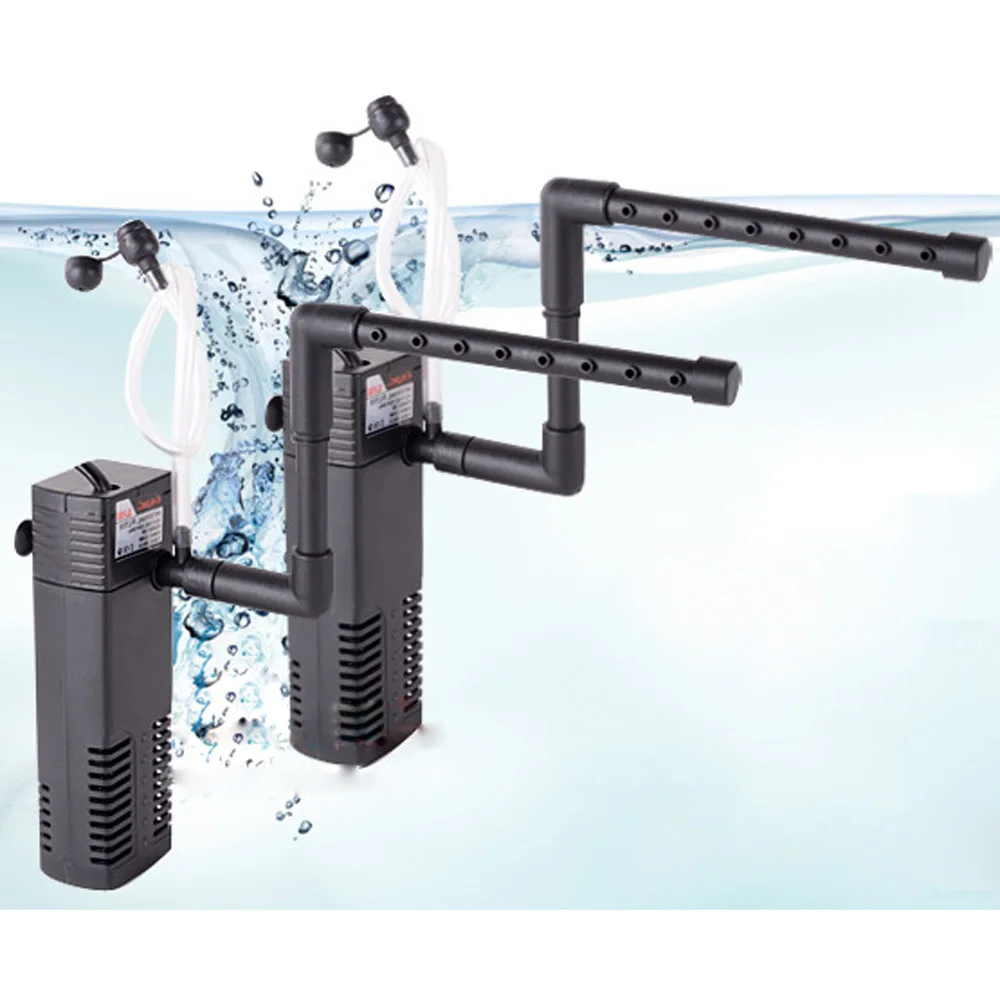 3 in 1 Multi-Internal Aquarium Filter Pump Aeration Circulation Fish Tank Submersible Filter Pump with Waterfall Spray Bar