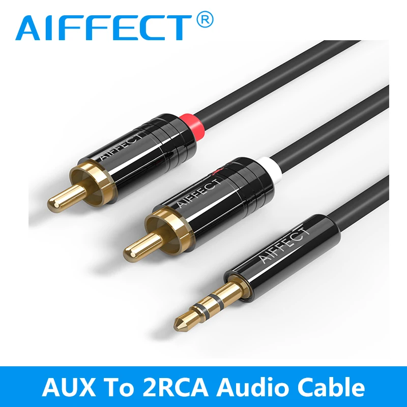 Aiffect Jack 2 RCA штекер 3 5 Мужской Аудио кабель 1 м Aux для эдифер дома Театр DVD VCD iPhone