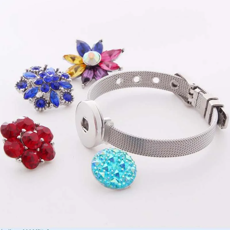 

Stainless Steel Bracelet Bangle 210 Fashion 18mm Snap Button Bracelet Interchangeable Charm Jewelry For Women Men Gift