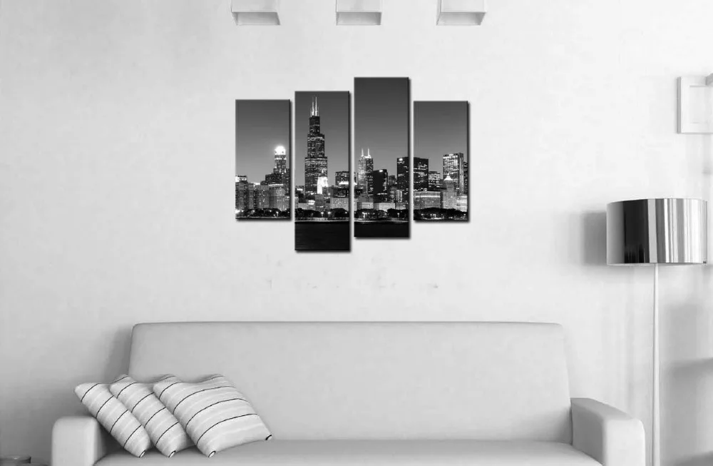 4 шт. Современная Картина на холсте настенное художественное оформление