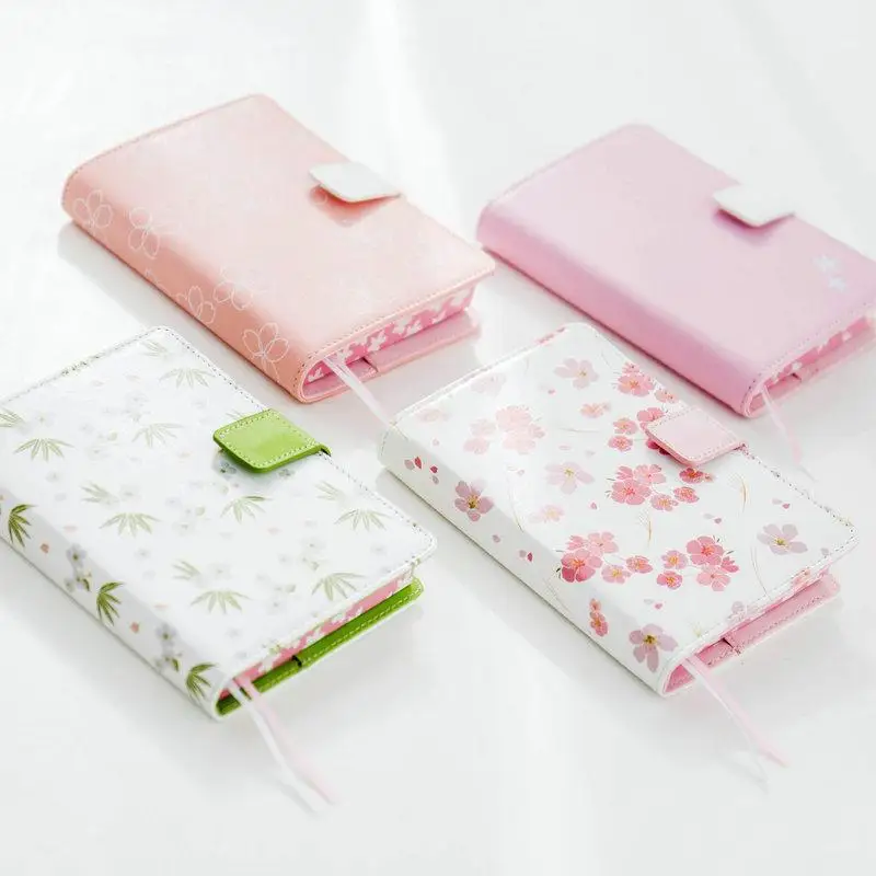 A5 Hard Cover Leather Gift Box Set Notebook Handbook Cute Journal Diary Notepad Schedule Planner Notebook for School D40