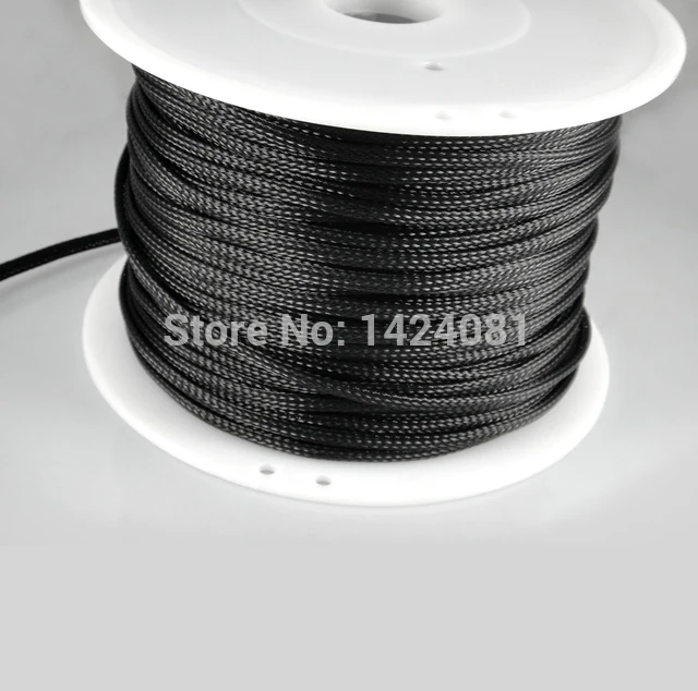 

100M 4mm / 6mm / 8mm / 10mm / 12mm / 14mm Expandable black Braided High dense pet Sleeving For Cable