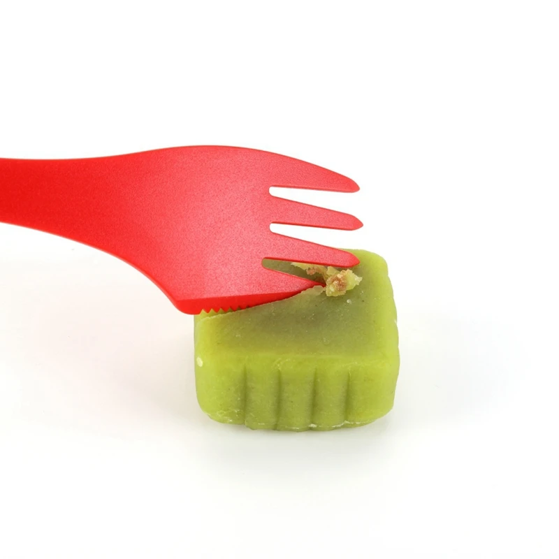 3 In 1 Spoon Fork Cutter Travel Camping Hiking Picnic Utensils Plastic Spork Combo Travelling Gadget Cutlery Tableware