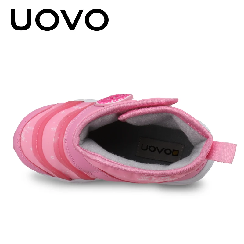 UOVO/Новинка года; зимняя детская обувь; теплые и удобные зимние сапоги для девочек; модные повседневные уличные полуботинки для мальчиков; размеры 24-31