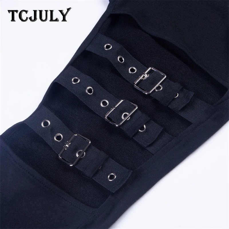 Уличная одежда TCJULY узкие брюки карандаш с высокой талией повседневные женские