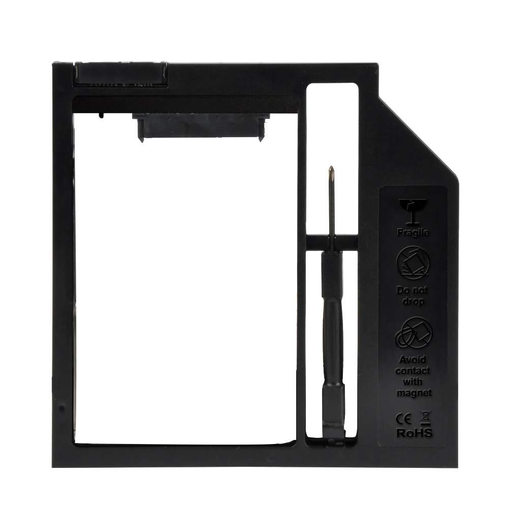 Универсальный 9,5 мм 2nd HDD Caddy SATA 3,0 пластиковый материал для ноутбука 9,5 мм DVD/CD-ROM Оптический отсек 2," чехол для SSD, HDD