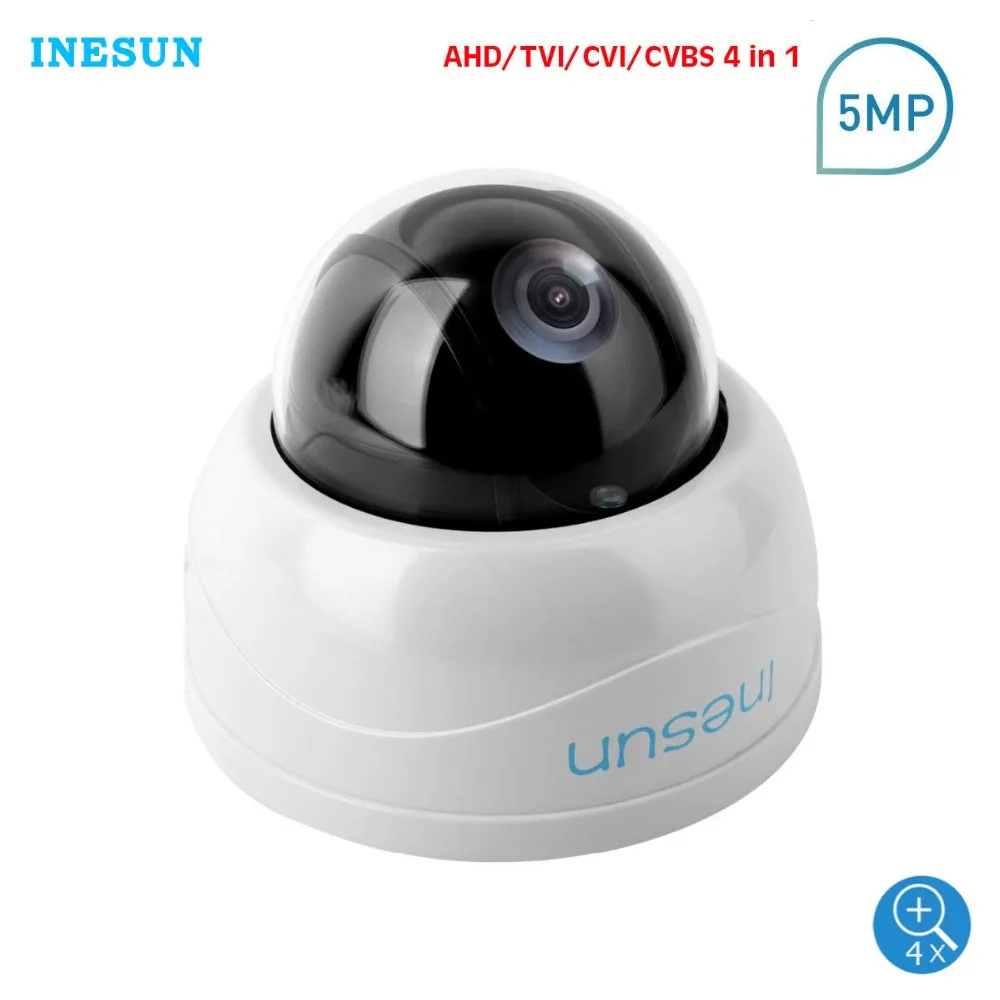 Inesun 5MP купол безопасности Камера Super HD 4 в 1 TVI/AHD/CVI/CVBS CCTV Камера 4X Оптический зум PTZ Камера 50ft ИК День/Ночь UTC