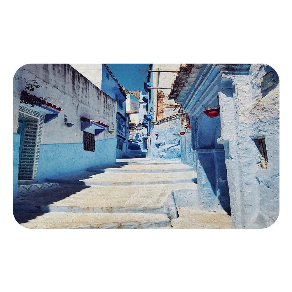 Синее море St Tony Греция крутой коврик для ванной декоративные Противоскользящие