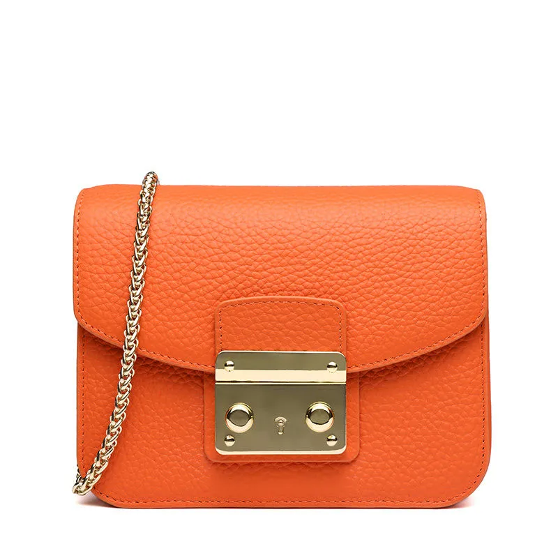 Stiya 2016 Новое Лето Замок Цепи Подлинная Кожа Коровы Женщины Crossbody Сумка Высокое