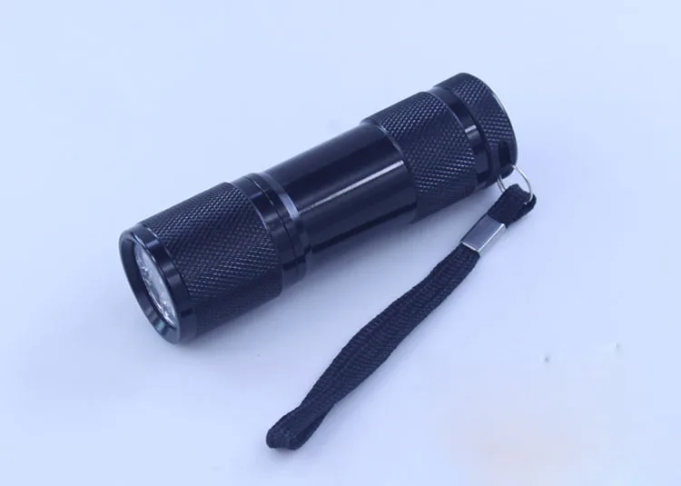 

395~400 nm Aluminium 9 LED Torch UV Flashlight 100pcs DHL Fedex free shipping