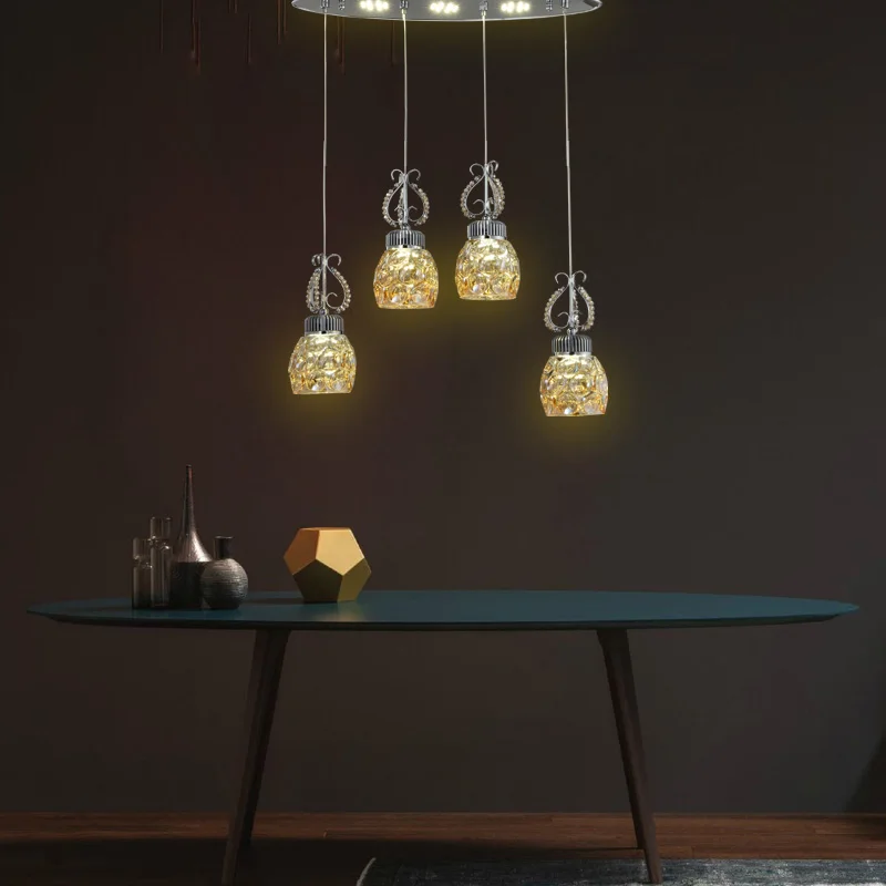 led restaurant dining chandeliers living room bedroom four hanging lines creative personality American luxury bar lighting lamps | Лампы и