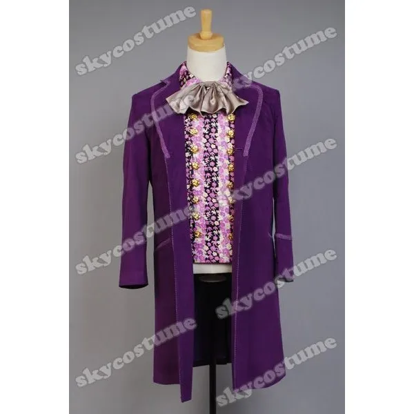 Вилли Вонка и шоколадная фабрика косплей костюм пальто жилет галстук-бабочка