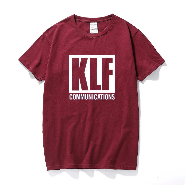 Мужская футболка с буквенным принтом KLF новинка 2018 хлопковая Футболка круглым