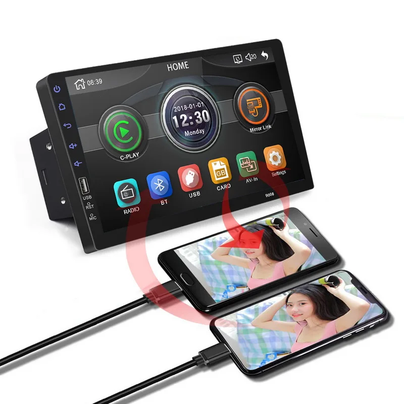 Авторадио для carplay IOS Android FM TF карта bluetooth 9 дюймов сенсорный экран Камера заднего вида вход MP5 зеркальная ссылка