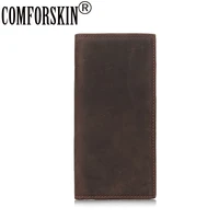 comforskin brand designer genuine crazy horse leather mens wallet multi card bit retro card wallets 2018 card wallet for man