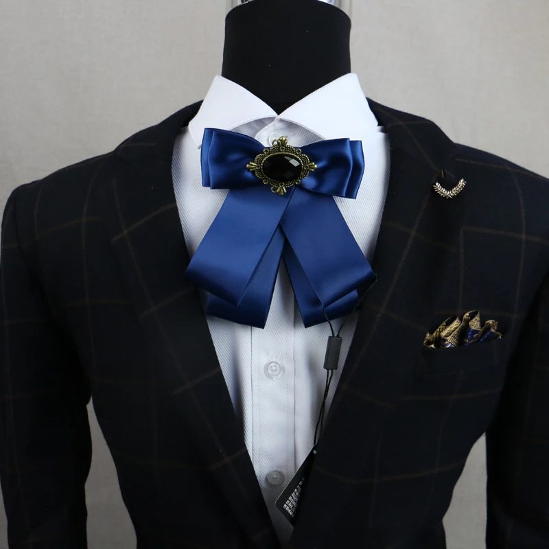 Мужская брошь для костюма Большая лента с бантом эластичная галстук бабочка
