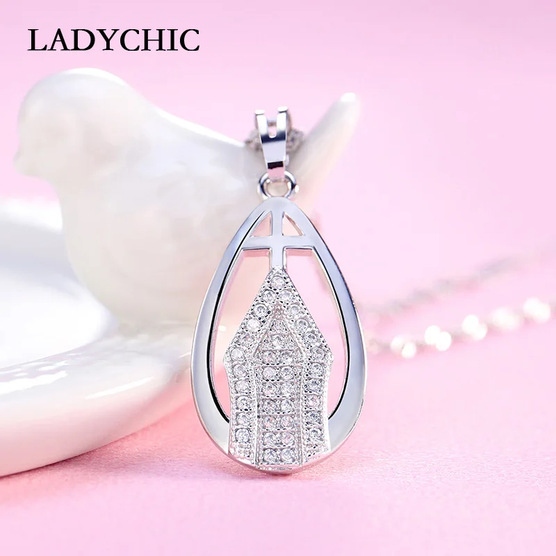 Модное женское ожерелье LADYCHIC выложенное искусственным цирконием крошечная
