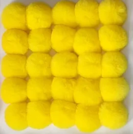 Yellow Помпоны, 6 см, искусственный кроличий мех, помпоны, кроличий мех, шар для шапки, Рекс, кролик, очаровательный брелок на сумку, аксессуары, DIY, сумки, запчасти, 25 шт - Цвет: Yellow