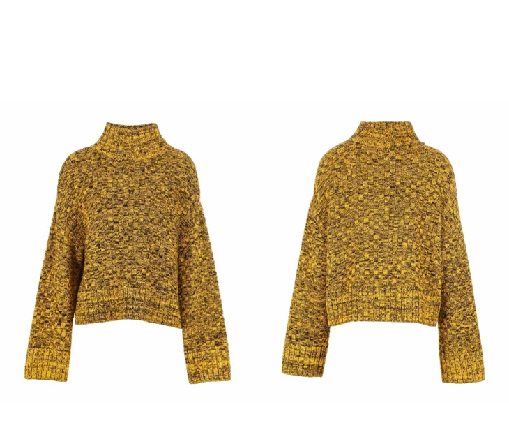 ONLY Women's Loose Fit Check Pattern High-necked Pullover |118313561