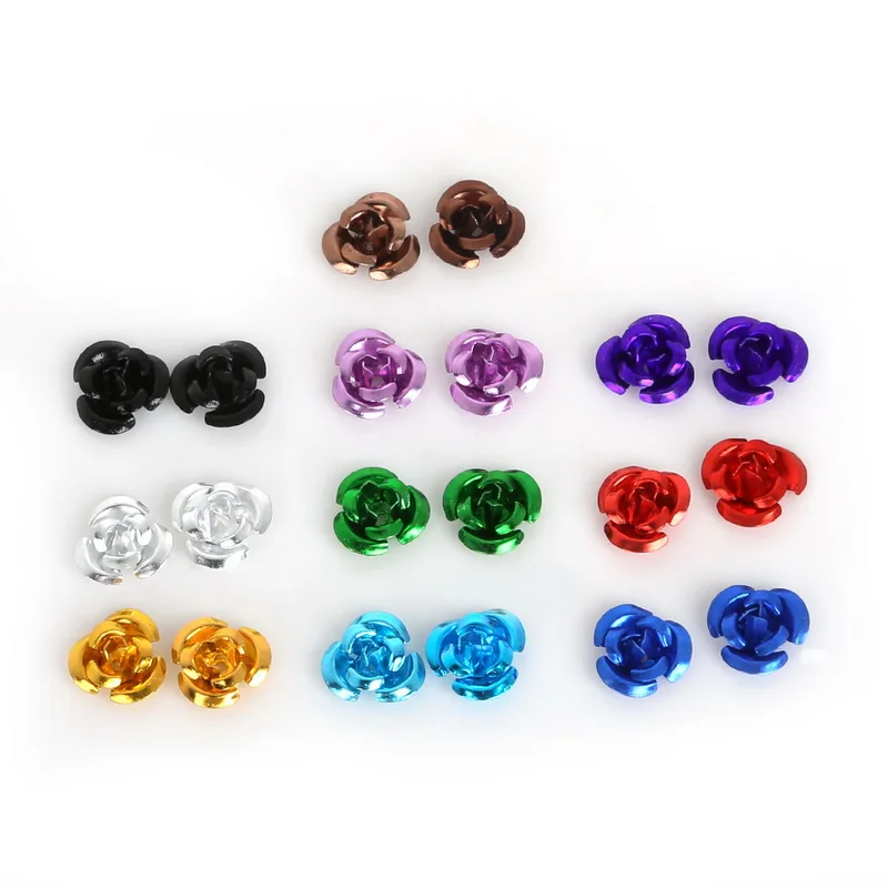 Высококачественные романтичные алюминиевые бусины с розами 100 шт. разделители