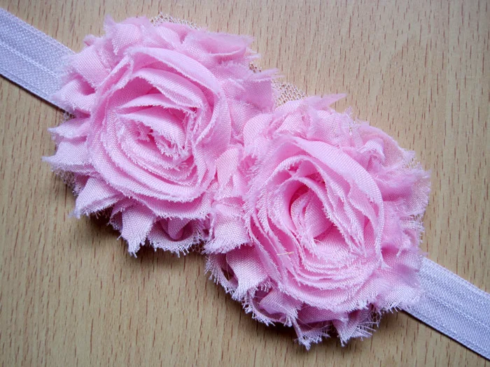 

2017 wholesalec newborn hair band headband shabby flowers elastic headbands children hair accessories headwear 100pcs/lot