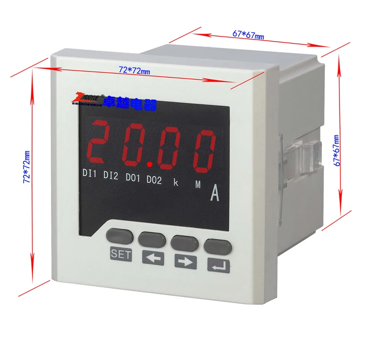 Цифровой дисплей цифровой измеритель тока размер 72*72 AC 20A/5A/1A DC 20A/75MV/20MA/4 20MA|display