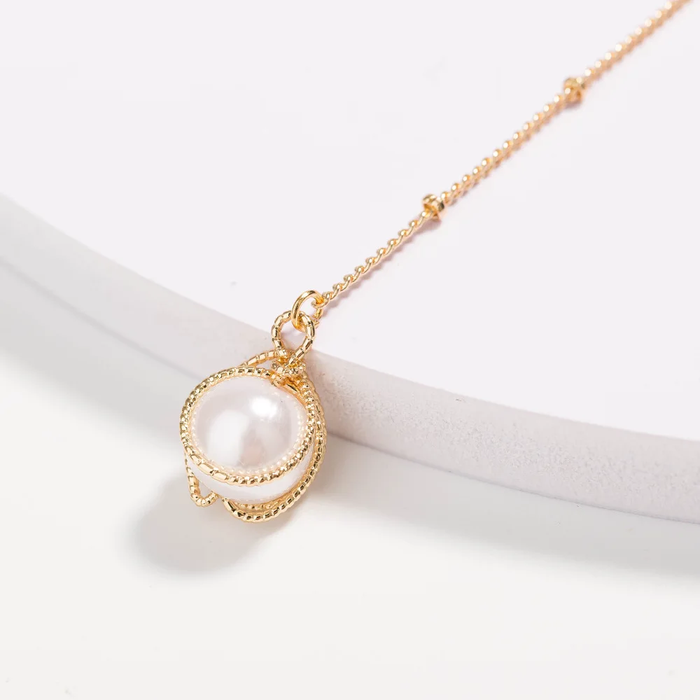 Цепочка с подвеской из искусственного жемчуга до ключицы ожерелье жемчугом