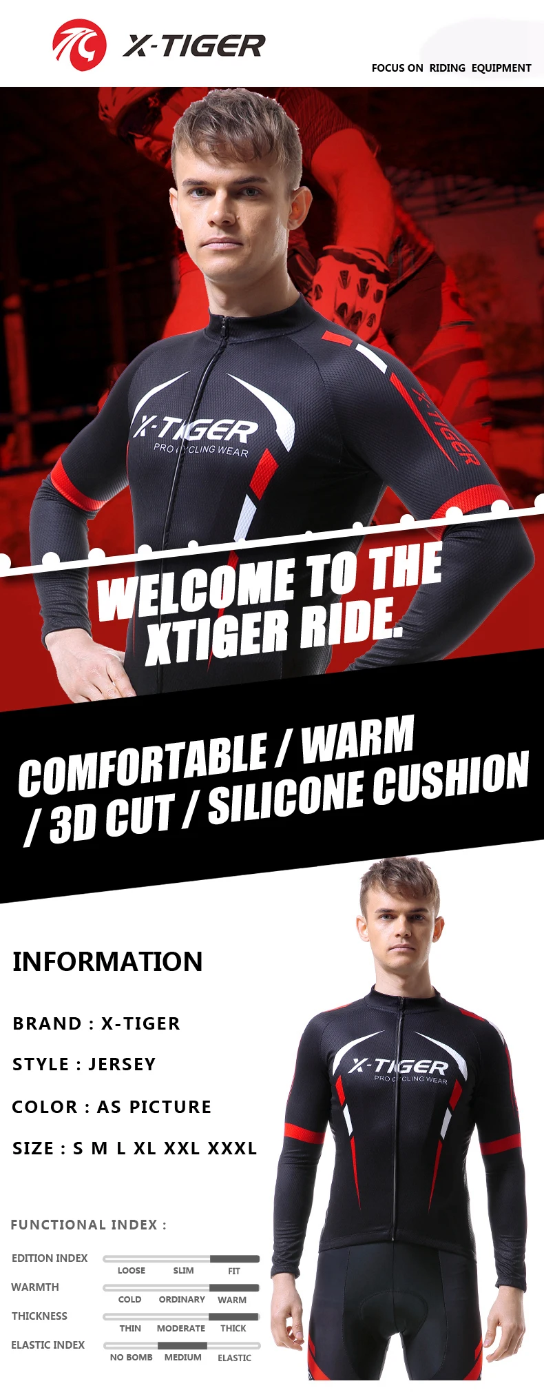 X-Tiger Pro, Зимняя Теплая Флисовая велосипедная футболка с длинным рукавом, одежда для горного велосипеда, одежда для велоспорта, Майо Ropa Ciclismo Invierno, велосипедная одежда